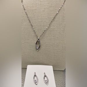 CZ drop necklace and earrings